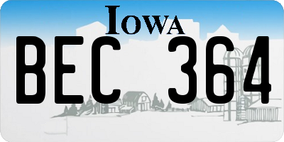 IA license plate BEC364