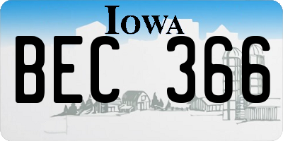 IA license plate BEC366