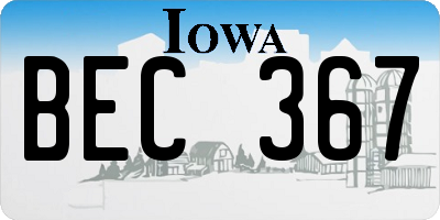 IA license plate BEC367
