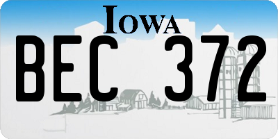IA license plate BEC372