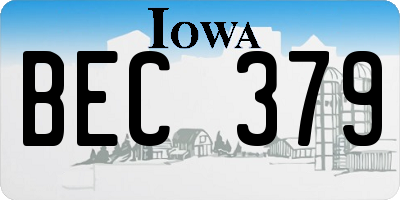IA license plate BEC379