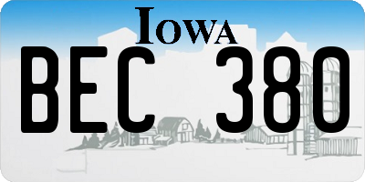 IA license plate BEC380
