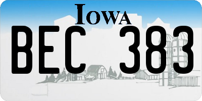 IA license plate BEC383