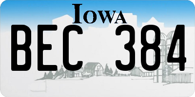 IA license plate BEC384