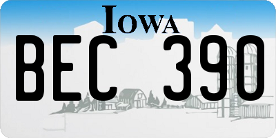 IA license plate BEC390