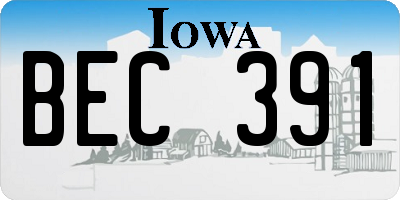 IA license plate BEC391