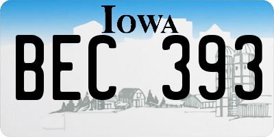 IA license plate BEC393