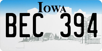 IA license plate BEC394