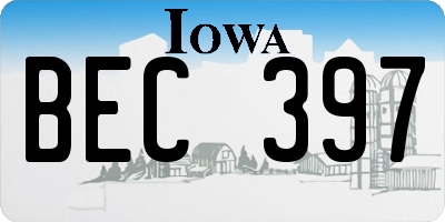 IA license plate BEC397