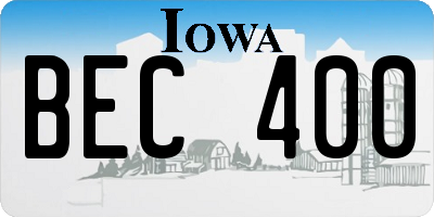 IA license plate BEC400
