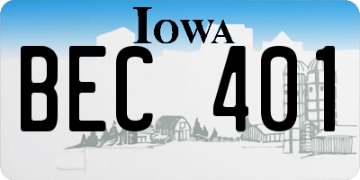 IA license plate BEC401