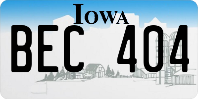 IA license plate BEC404