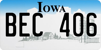 IA license plate BEC406