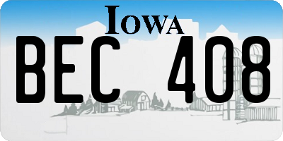 IA license plate BEC408