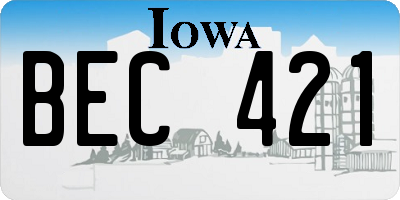 IA license plate BEC421