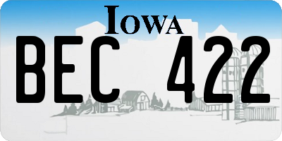 IA license plate BEC422