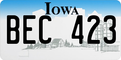 IA license plate BEC423