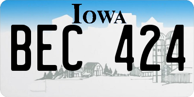 IA license plate BEC424