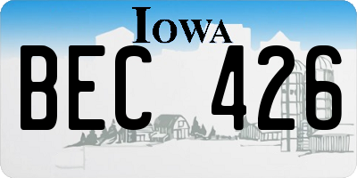IA license plate BEC426