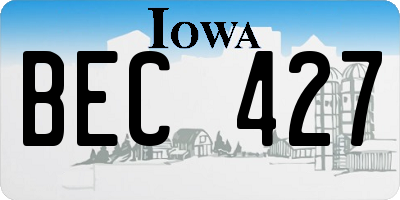 IA license plate BEC427