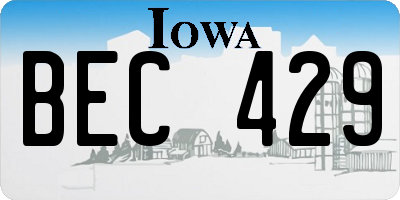 IA license plate BEC429