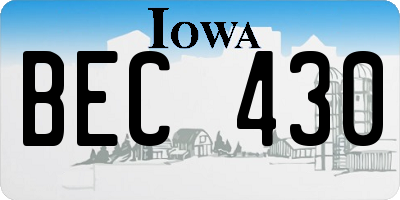 IA license plate BEC430