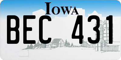 IA license plate BEC431