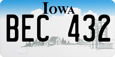 IA license plate BEC432