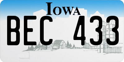 IA license plate BEC433