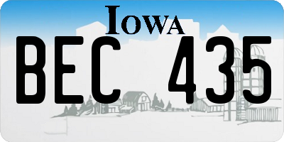 IA license plate BEC435