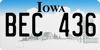 IA license plate BEC436