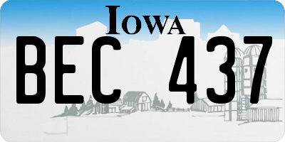 IA license plate BEC437