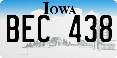 IA license plate BEC438