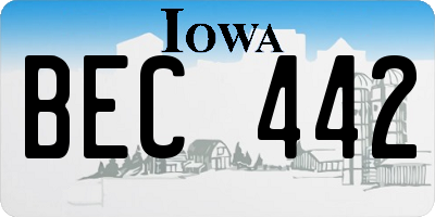 IA license plate BEC442