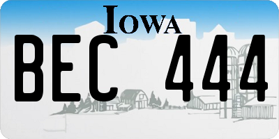 IA license plate BEC444