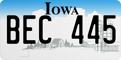 IA license plate BEC445