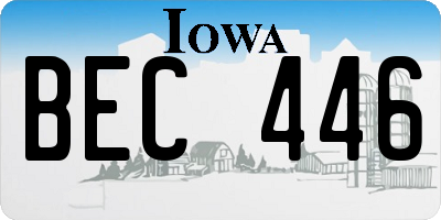 IA license plate BEC446
