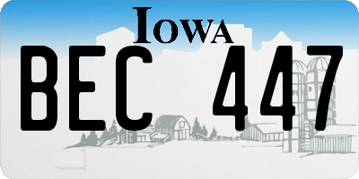 IA license plate BEC447