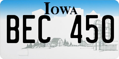 IA license plate BEC450
