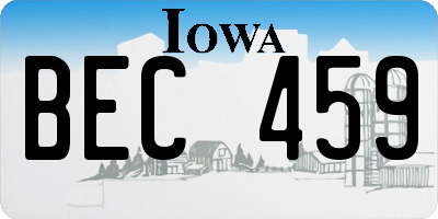 IA license plate BEC459