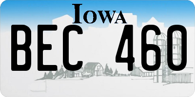 IA license plate BEC460