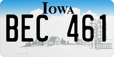 IA license plate BEC461