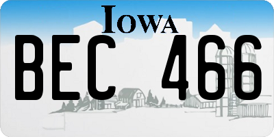 IA license plate BEC466
