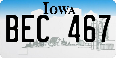 IA license plate BEC467