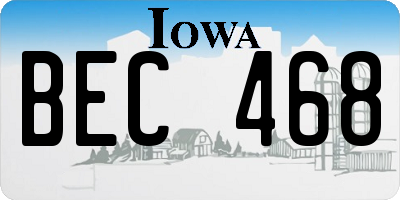IA license plate BEC468