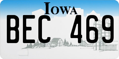 IA license plate BEC469