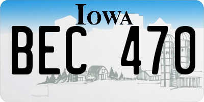 IA license plate BEC470