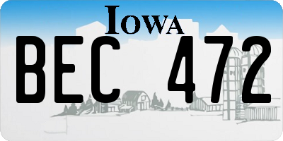 IA license plate BEC472