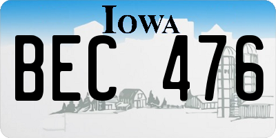 IA license plate BEC476