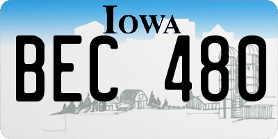 IA license plate BEC480